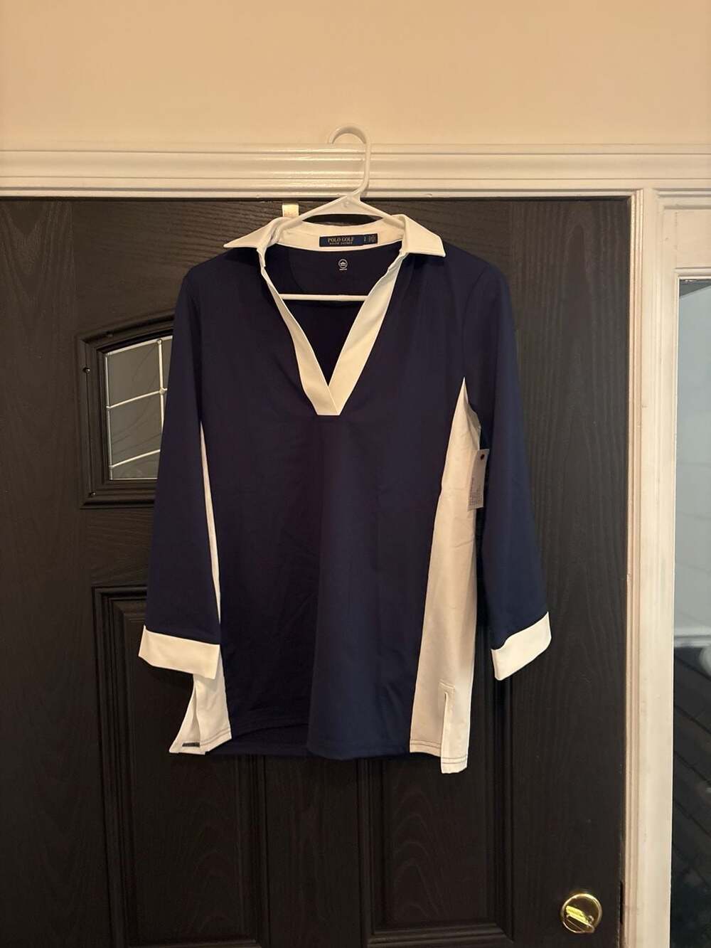 Polo Golf Ralph Lauren Women's French Navy Colorblock Long Sleeve Knit Size S